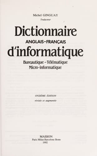 Dictionnaire d'informatique