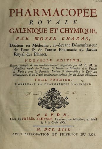 Pharmacopée royale, galenique et chymique