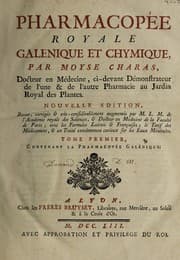 Pharmacopée royale, galenique et chymique