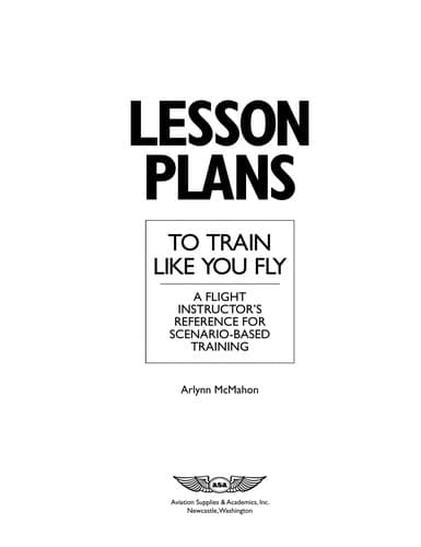 Lesson plans to train like you fly