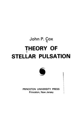The theory of stellar pulsation