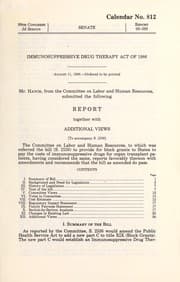 Immunosuppressive Drug Therapy Act of 1986
