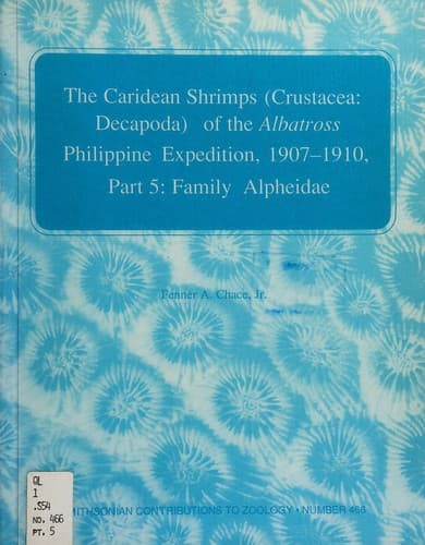 The Caridean shrimps (Crustacea: Decapoda) of the Albatross Philippine Expedition, 1907-1910